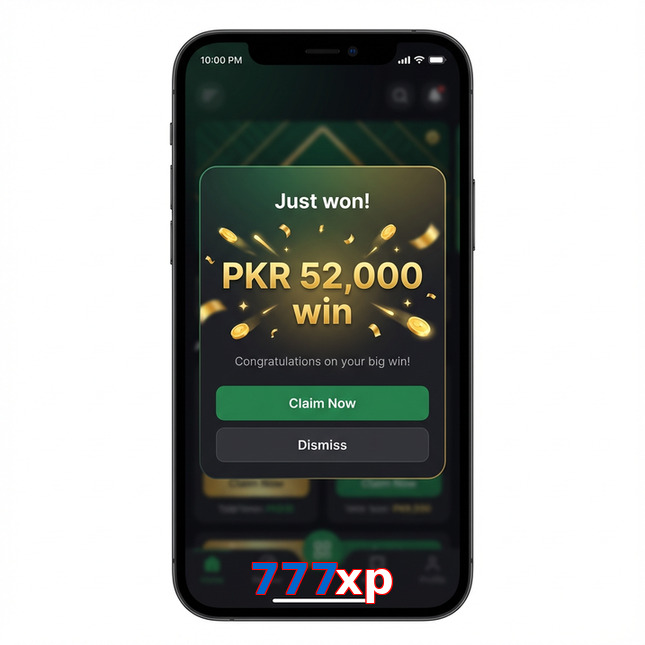 Main screen of 777Xp win page for PK players